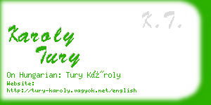 karoly tury business card